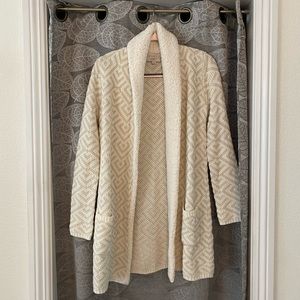 Loft Open Sweater with Sherpa collar